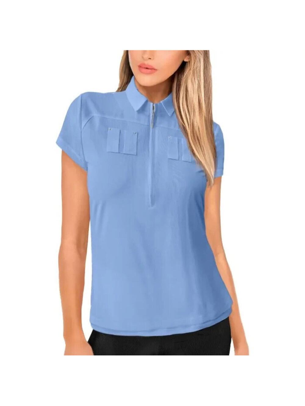 NEW Jamie Sadock Women's XL SunSense Mesh Overlay Golf Top Short Sleeve NWT